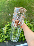 Pumpkin Spice 40oz Clear Glass Tumbler