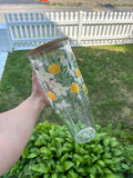 Lemon 40oz Clear Glass Tumbler With Handle