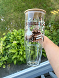 Books and Coffee 40oz Clear Glass Tumbler