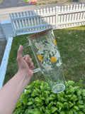 Lemon 40oz Clear Glass Tumbler With Handle