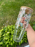 Coffee Mushroom 40oz Clear Glass Tumbler