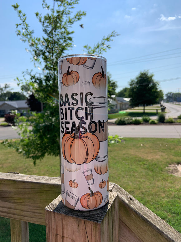 Basic Bitch Season Tumbler, 20oz Tumbler, Fall Tumbler