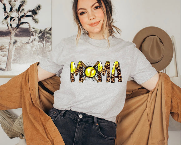 Softball Mama Cheetah Shirt